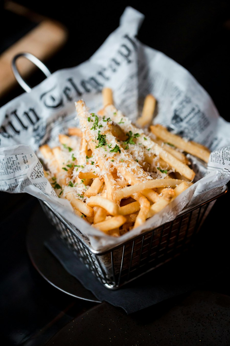 Crispy golden fries served hot